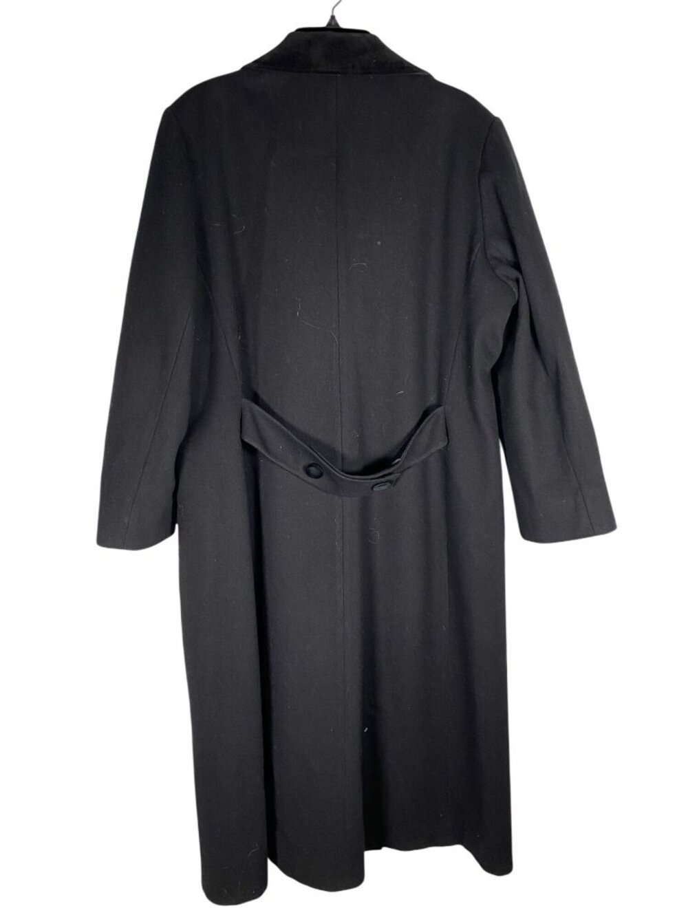Mario De Pinto Womens Black Wool Long Coat 100% Pure Wool Made In USA Large - Picture 2 of 7